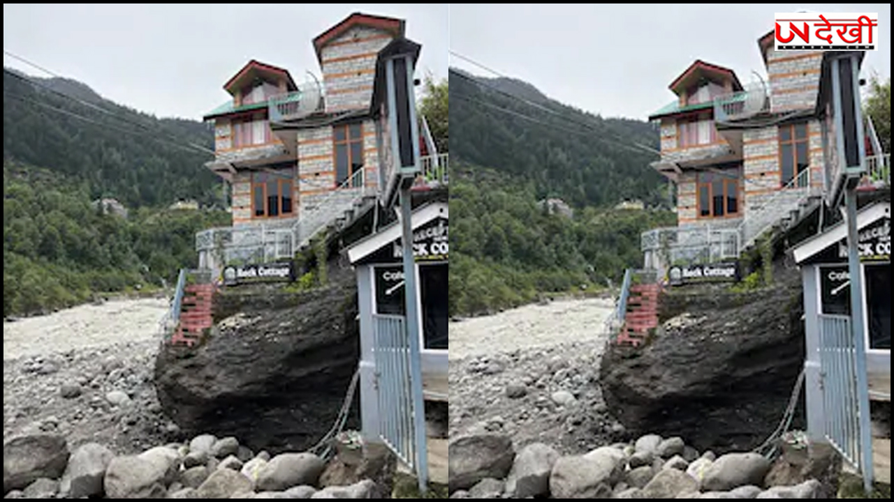 भारी बारिश से मची मनाली में तबाही, हैरतअंगेज तरीके से बचा ये वायरल होटल