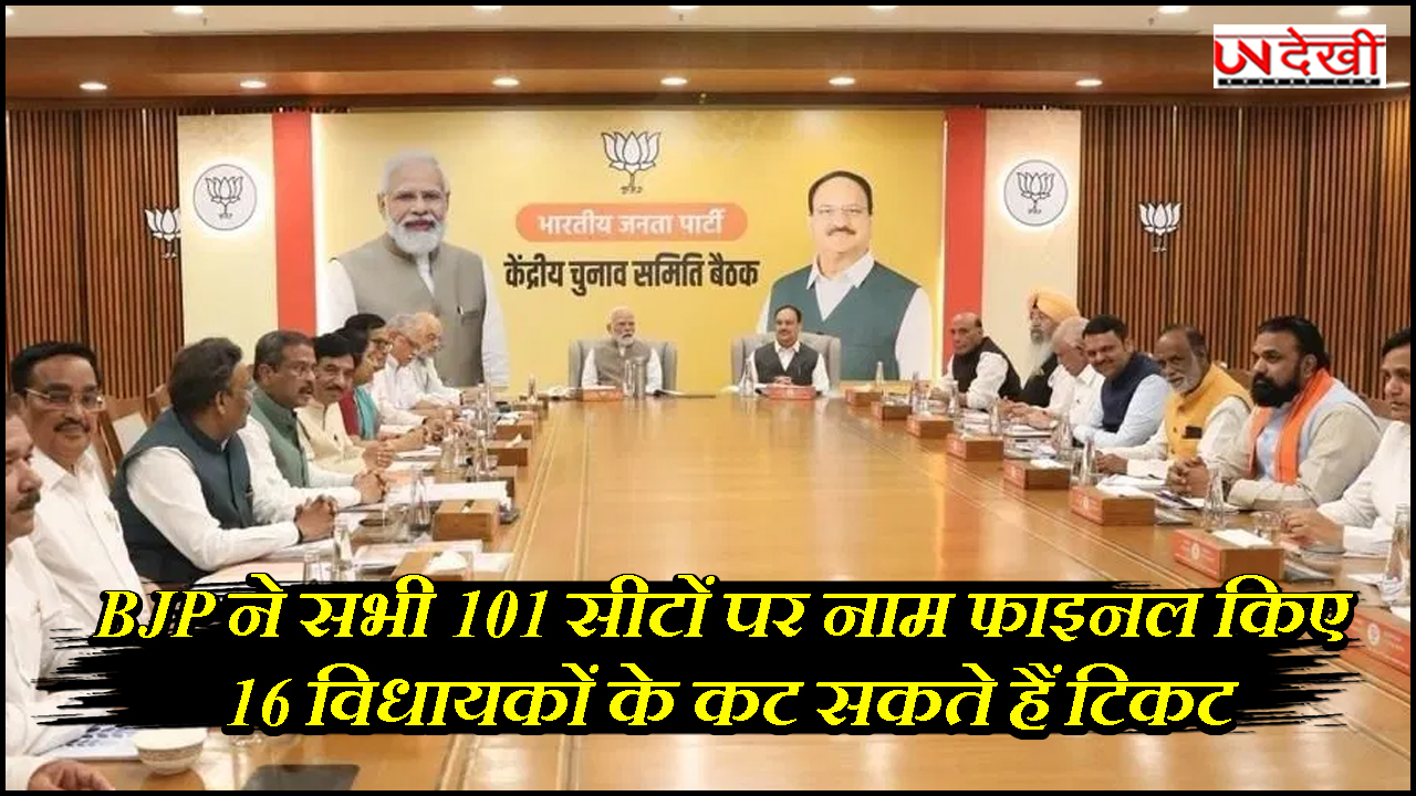 BJP ने सभी 101 सीटों पर नाम फाइनल किए, 16 विधायकों के कट सकते हैं टिकट