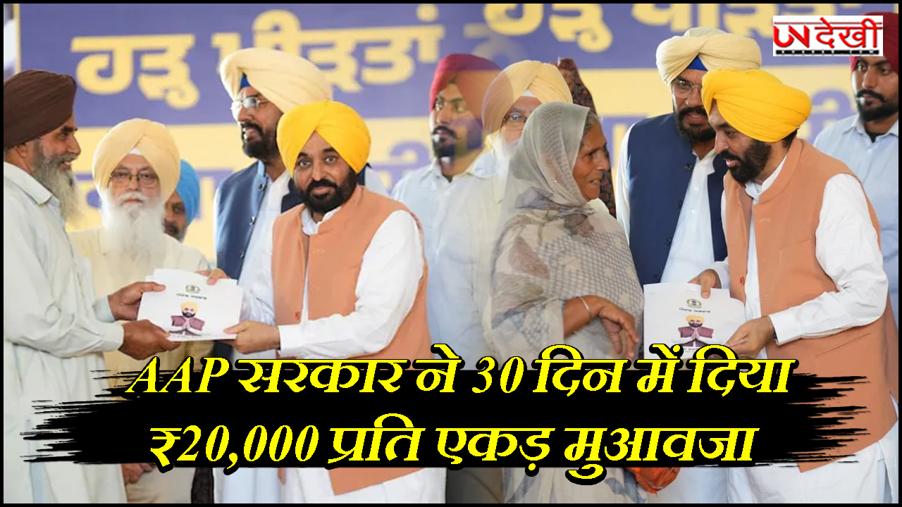 AAP सरकार ने 30 दिन में दिया ₹20,000 प्रति एकड़ मुआवजा, किसानों को रिकॉर्ड भुगतान कर रचा इतिहास