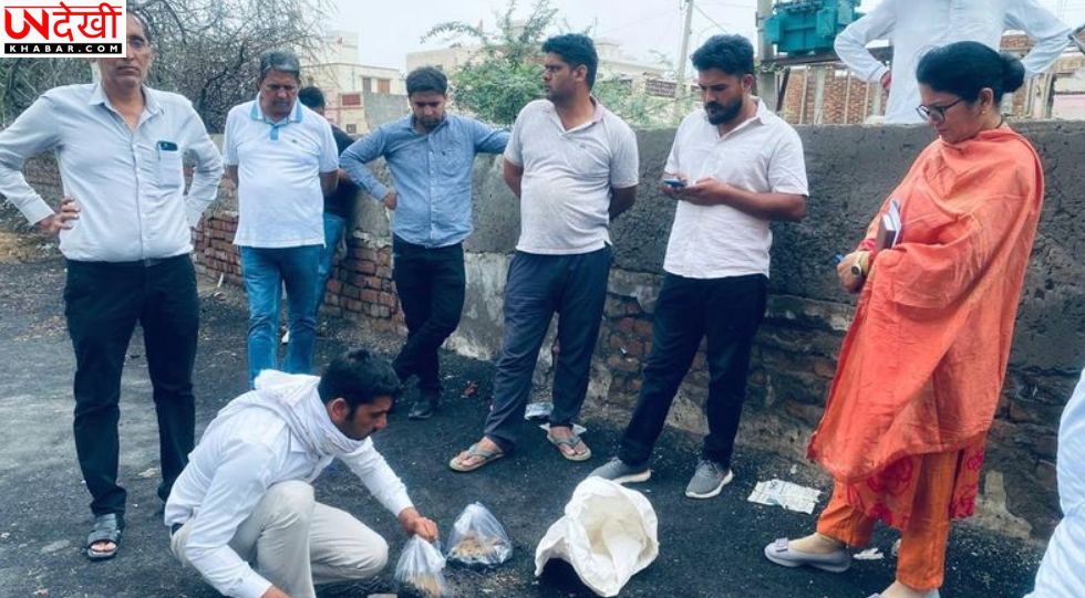 बालसमंद अनाज मंडी निर्माण में घटिया सामग्री के आरोप, CM फ्लाइंग टीम ने लिए सैंपल