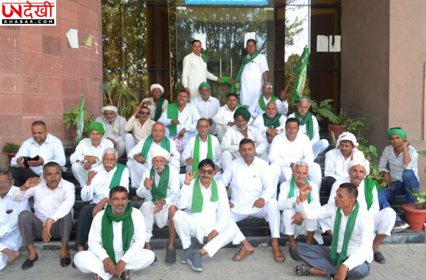 करनाल में किसानों का धरना, नई खरीद नियमों के खिलाफ मंडी दफ्तर बंद