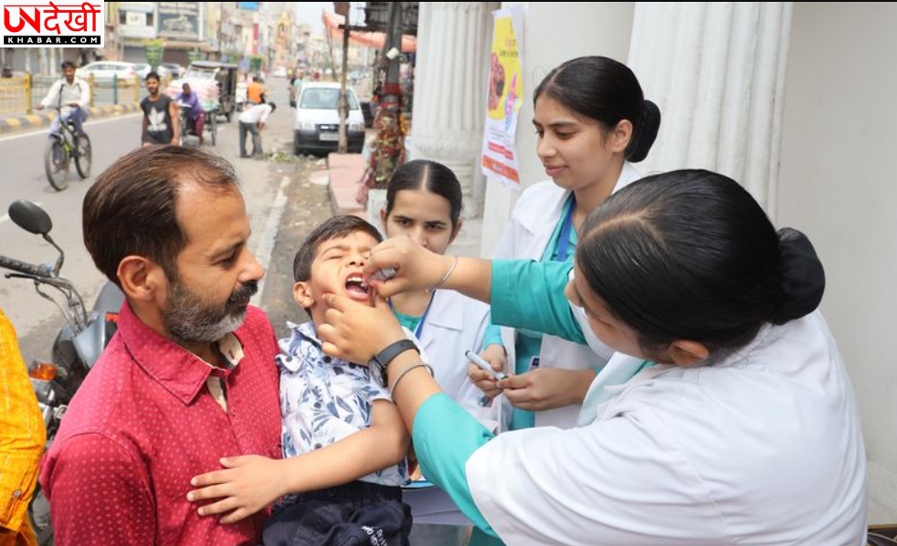 जालंधर में पल्स पोलियो अभियान शुरू, 2.03 लाख बच्चों को पोलियो ड्रॉप्स देने का लक्ष्य