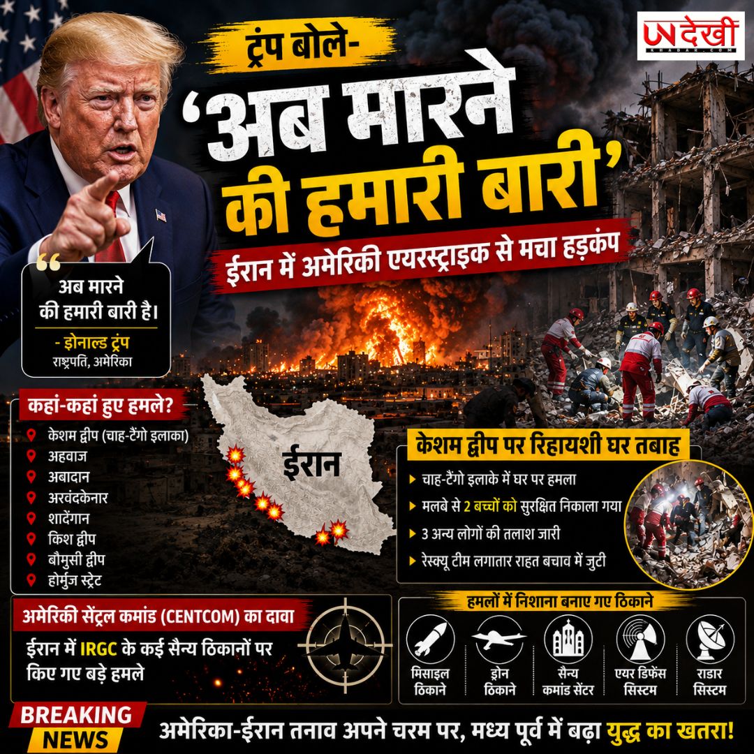 ट्रंप का बड़ा बयान- 'अब मारने की हमारी बारी', ईरान में अमेरिकी एयरस्ट्राइक के बाद मचे धमाकों से बढ़ा तनाव