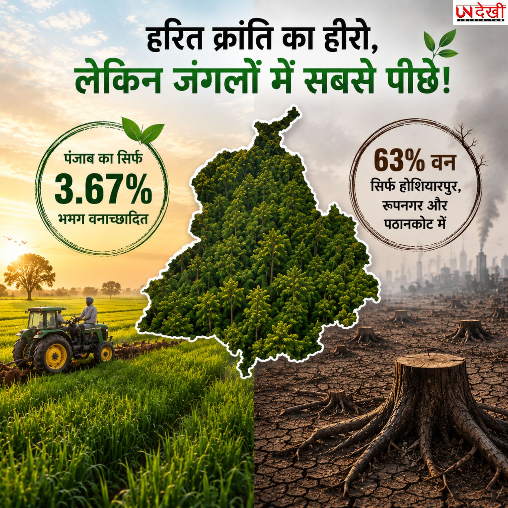 हरित क्रांति का हीरो, लेकिन जंगलों में सबसे पीछे! पंजाब का सिर्फ 3.67% हिस्सा ही वन, पर्यावरण पर बढ़ा बड़ा खतरा