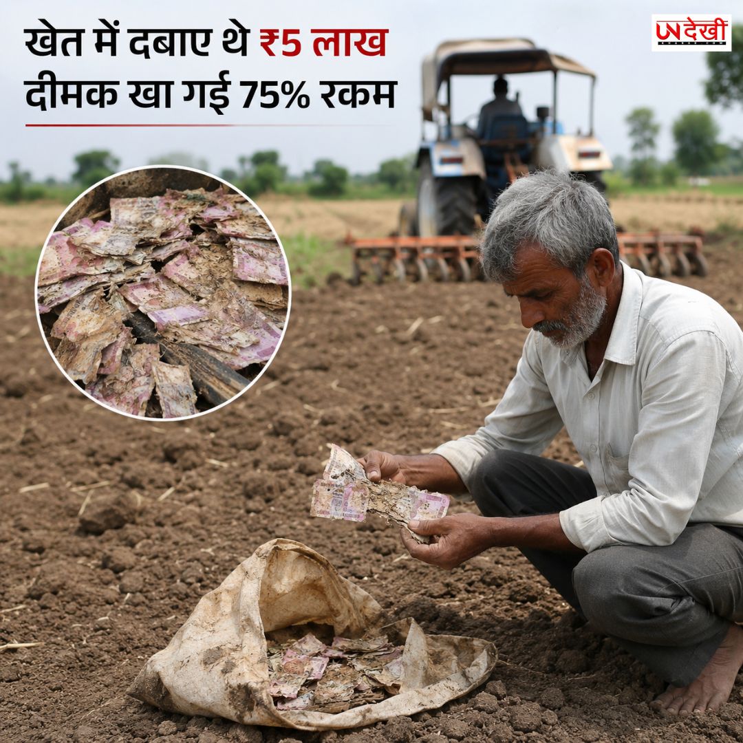 खेत में दबाए थे ₹5 लाख, जुताई के दौरान मिला रुपयों से भरा बैग; 75% नोट दीमक ने कर दिए खराब