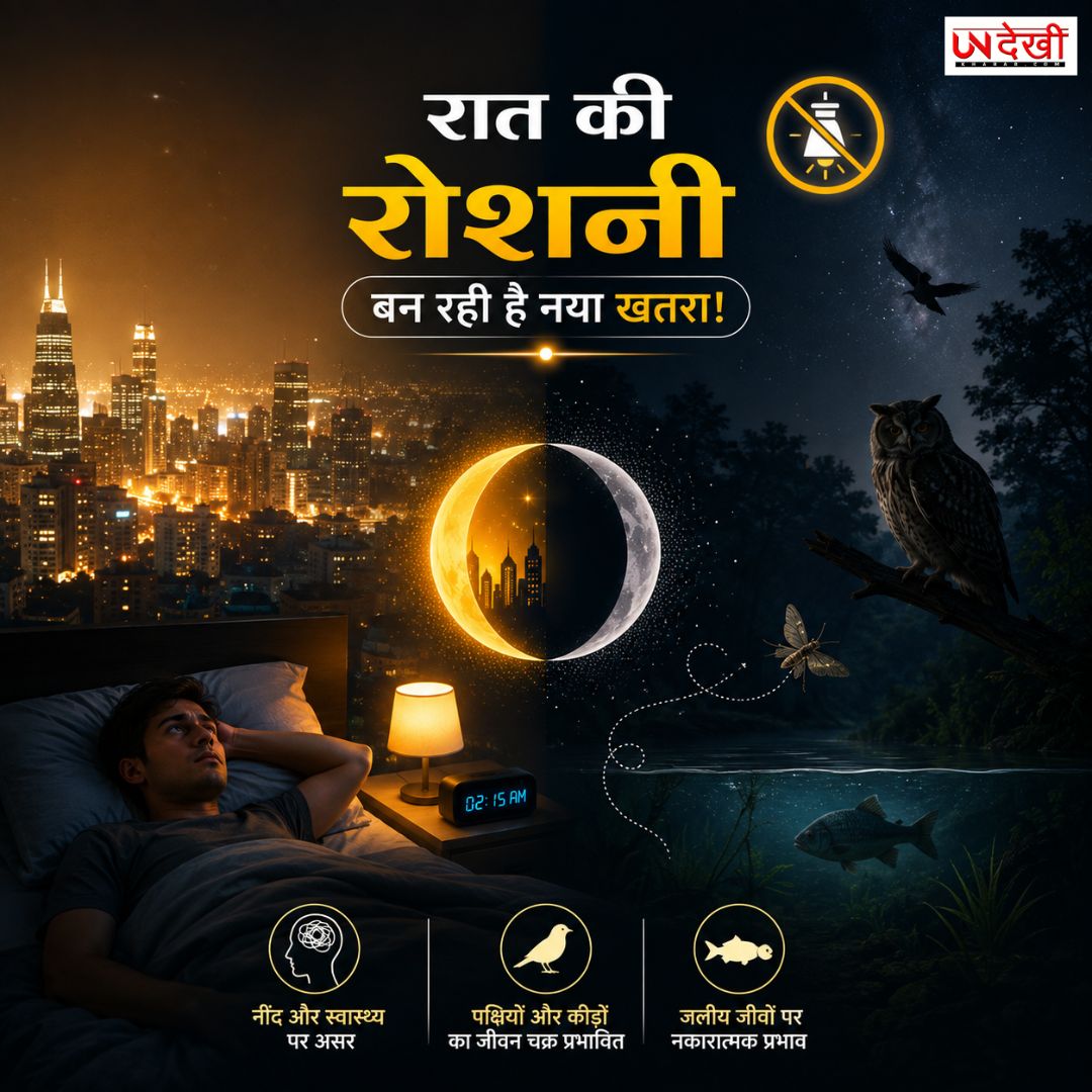 रात की रोशनी बन रही है नया खतरा! क्या शहरों की चमक छीन रही है इंसानों की नींद और वन्यजीवों की जिंदगी?