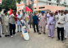 दिल्ली में छात्रों पर कथित पुलिस कार्रवाई के विरोध में RMPI का प्रदर्शन, केंद्र सरकार का पुतला फूंका