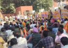Bharatiya Mazdoor Sangh के आह्वान पर जिला मुख्यालय पर प्रदर्शन