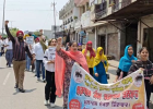 सेवा केंद्र कर्मचारियों का प्रदर्शन तेज, नियमितीकरण और सरकारी नियंत्रण की मांग को लेकर निकाला मार्च