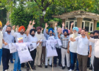 पंजाब में कर्मचारियों का सरकार के खिलाफ प्रदर्शन, CM भगवंत मान समेत केजरीवाल और वित्त मंत्री के पुतले फूंके
