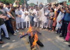 अमृतसर में BJP का प्रदर्शन, CM भगवंत मान और गुरप्रीत कौर के पुतले फूंके; 5 करोड़ रुपये के आरोपों की जांच की मांग