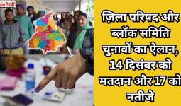 ज़िला परिषद और ब्लॉक समिति चुनावों का ऐलान, 14 दिसंबर को मतदान और 17 को नतीजे