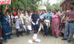CHO की हड़ताल तेज: लंबित मांगों को लेकर सिविल सर्जन कार्यालय के बाहर प्रदर्शन, 2 जुलाई को CM आवास के बाहर महाआंदोलन का ऐलान