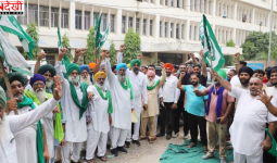 जालंधर में किसानों का धरना: धान सीजन में 8 घंटे बिजली सप्लाई की मांग, PSPCL कार्यालय के बाहर प्रदर्शन