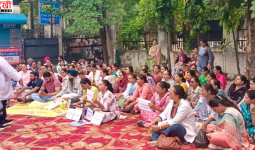 लुधियाना में कम्युनिटी हेल्थ ऑफिसर्स का प्रदर्शन, लंबित मांगों को लेकर सरकार के खिलाफ जताया रोष