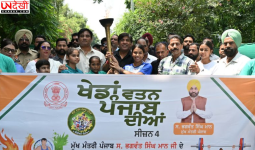 होशियारपुर पहुंची ‘खेडां वतन पंजाब दियां-2026’ की टॉर्च रिले, MLA ब्रह्म शंकर जिम्पा ने किया स्वागत