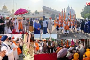 350वें शहीदी दिवस को समर्पित शहीदी नगर कीर्तन गुरुद्वारा श्री फतेहगढ़ साहिब से अपने अगले पड़ाव के लिए रवाना