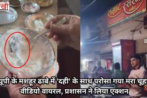 यूपी के मशहूर ढाबे में 'दही' के साथ परोसा गया मरा चूहा, वीडियो वायरल, प्रशासन ने लिया एक्शन